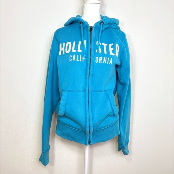 Hollister Jackets & Blazers - HOLLISTER California Y2K Zip Hoodie Jacket S Sky Blue